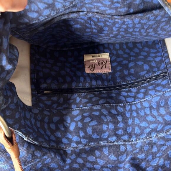 Fossil Key-Per Multi Color Chevron Messenger Bag - Picture 3 of 10